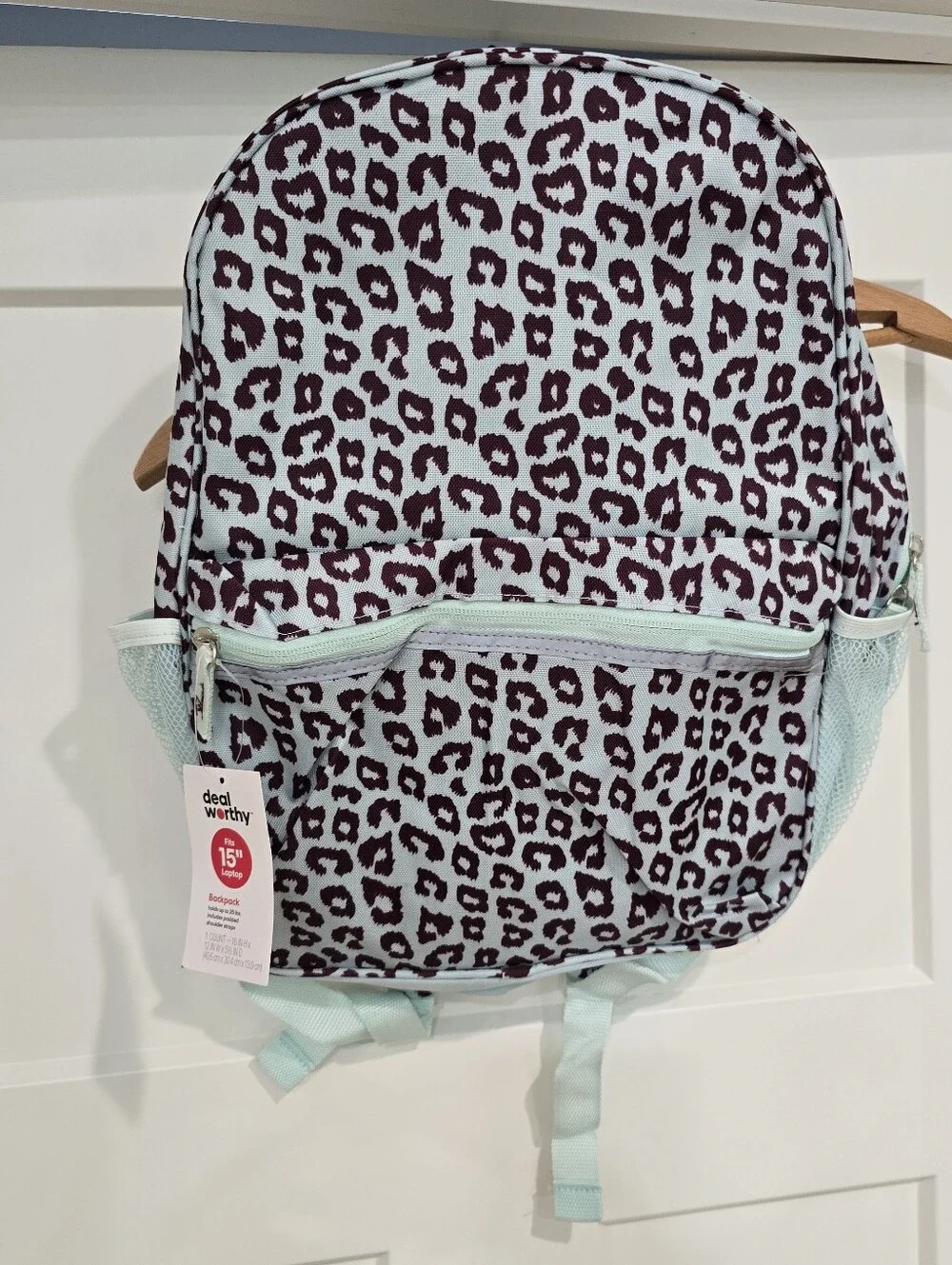 Cheetah Animal Print blue travel Backpack with 15